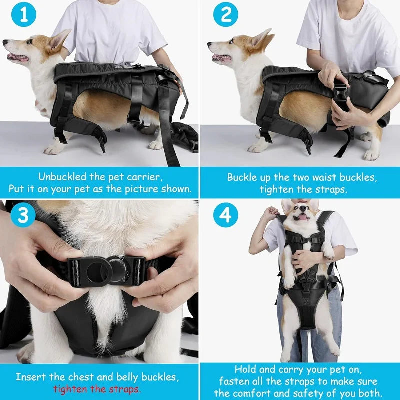 LumaTrail Rucsac frontal pentru transportul câinilor — mic/mediu, sub 35 lbs - Desfino