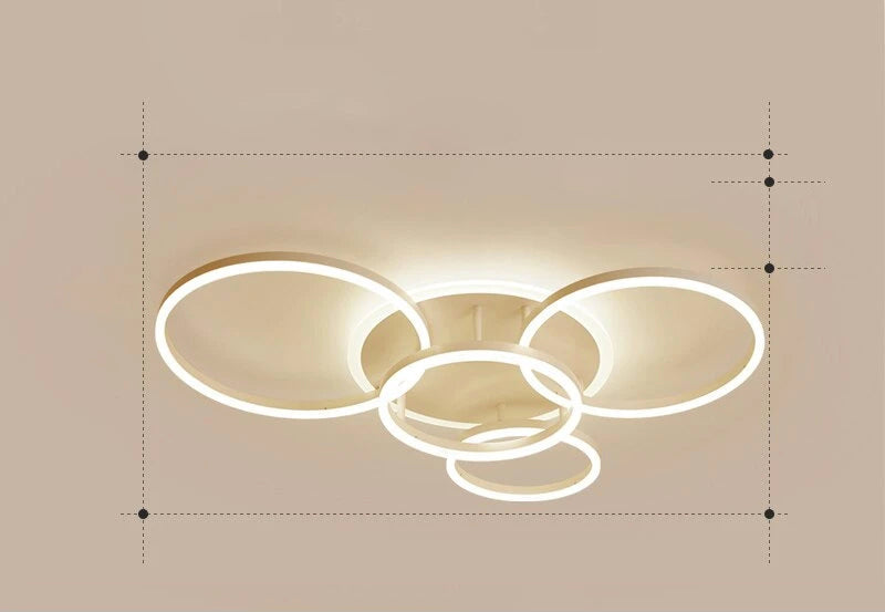 LunaRing stropní LED svítidlo — plovoucí kruhový design, jemné světlo - Desfino