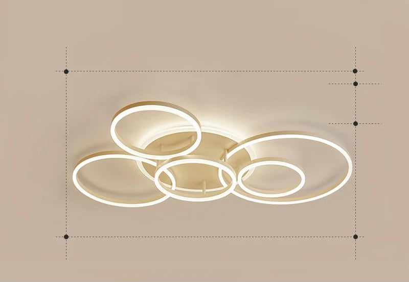 LunaRing stropní LED svítidlo — plovoucí kruhový design, jemné světlo - Desfino
