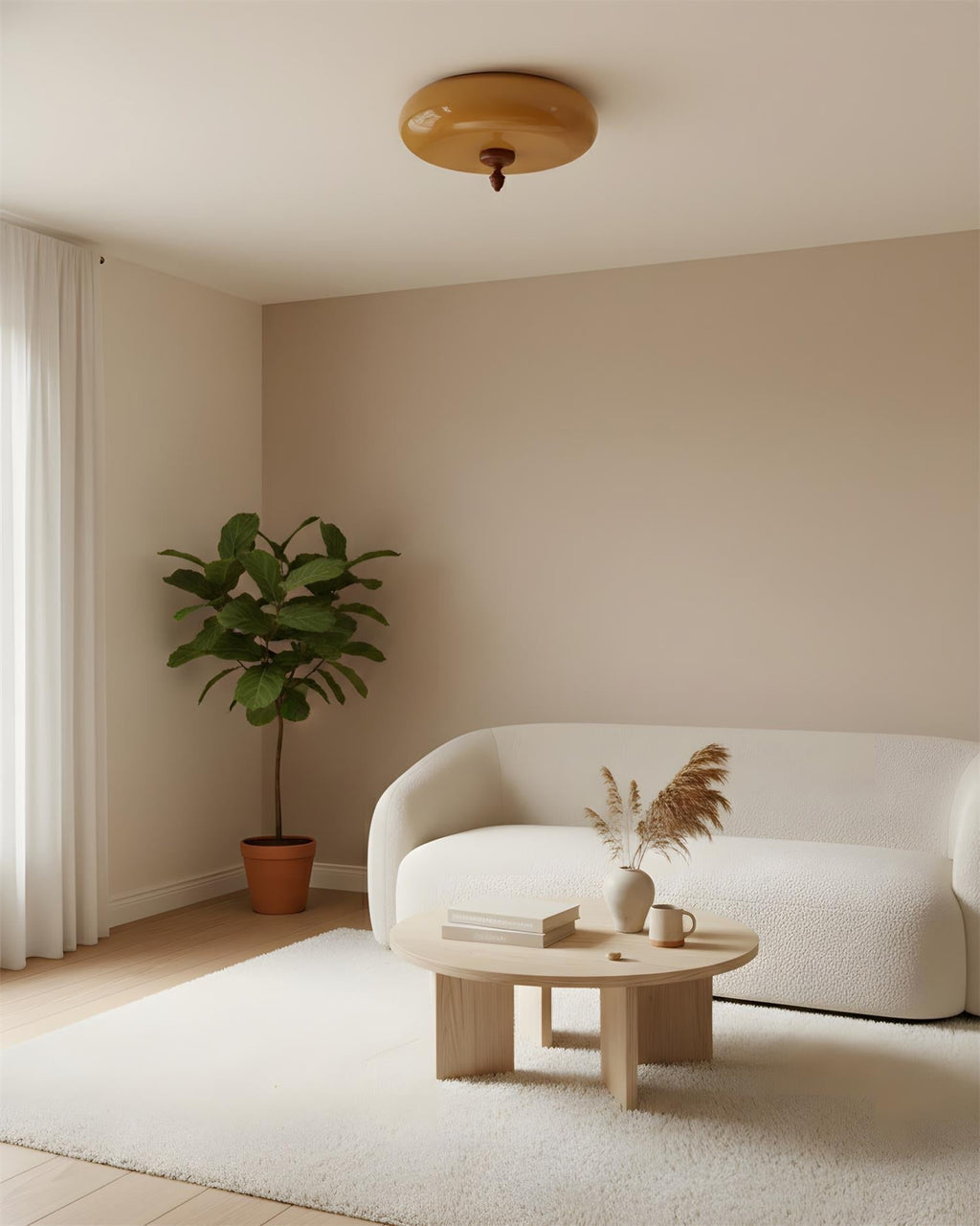 Deckenleuchte Honeydrift von Esilora – minimalistische Silhouette, edle Oberfläche