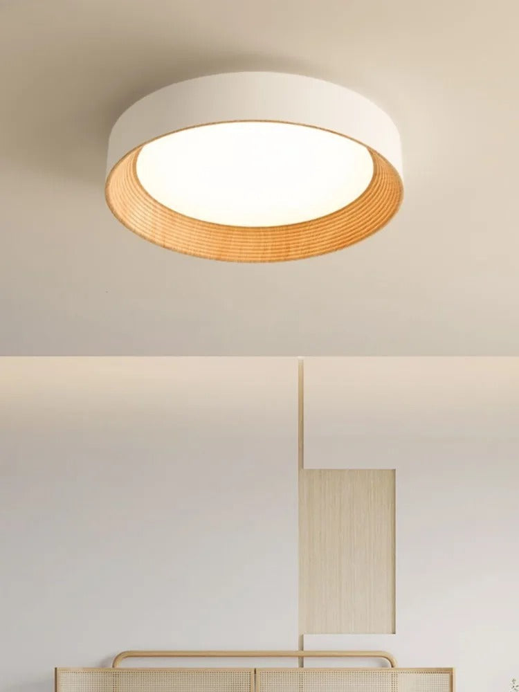 Aurea Lux Deckenleuchte — Einstellbare LED, Acrylschirm, Holz/Walnuss - Desfino