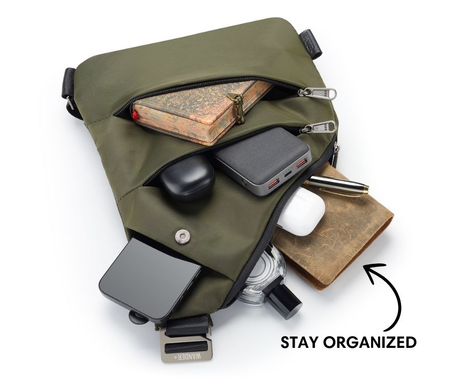 Slim Anti-Theft Travel Bag — Front Carry, Hidden Zippers, Storage - Desfino