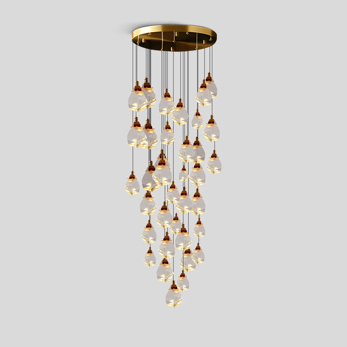 Rock Crystal Rain Chandelier for Living Room | Desfino