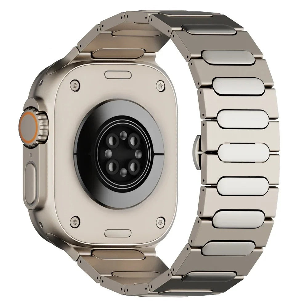 Aureon titanium armband — Apple Watch Ultra 1/2, vlindersluiting 49mm - Desfino