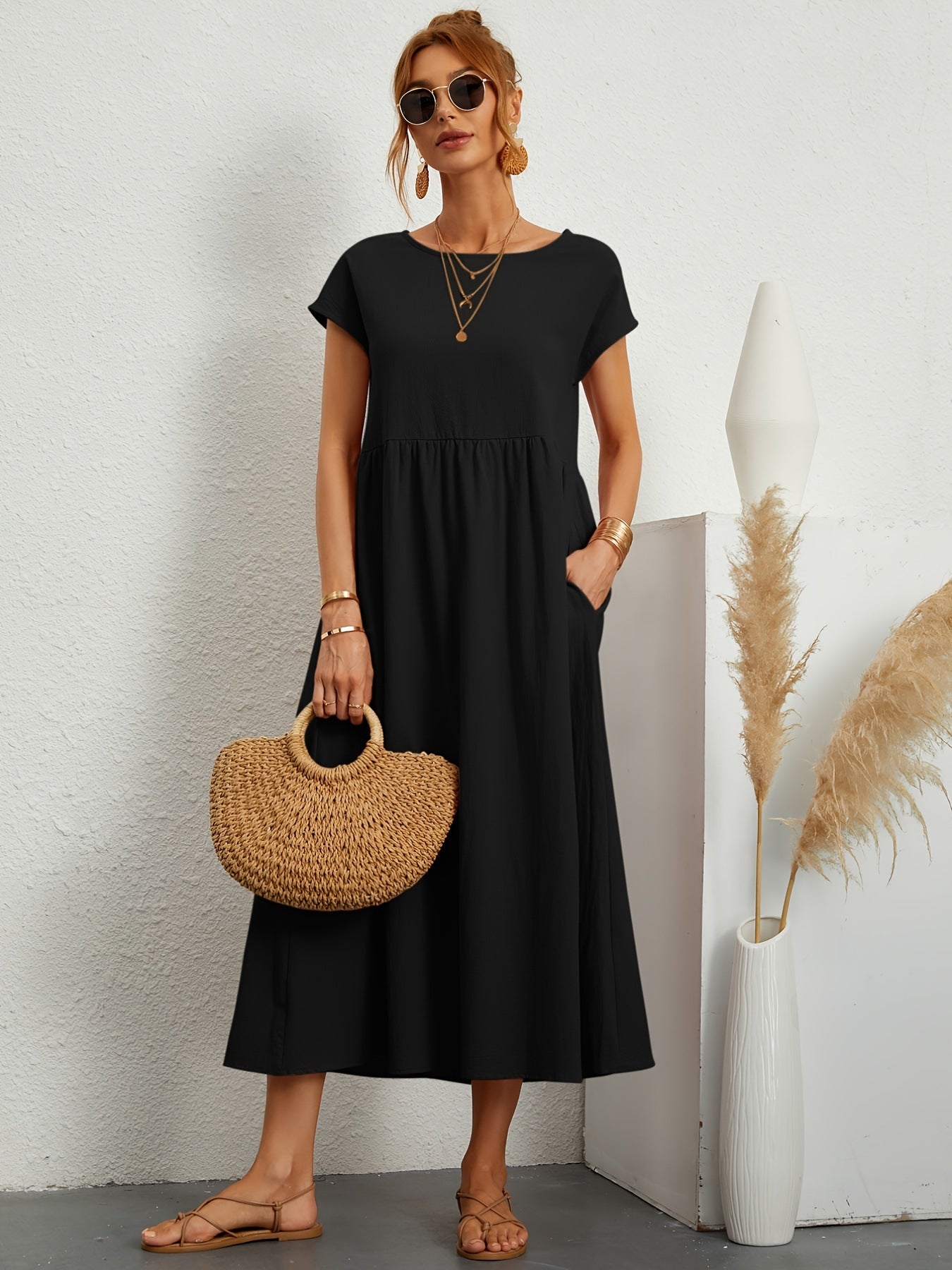 Robe Longue Fluide avec Poches
