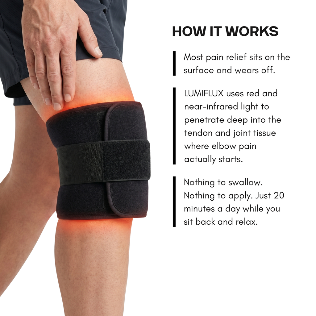وسادة الضوء الأحمر لدعم الركبة KneeRevive Pro بترددَي 660 نانومتر و850 نانومتر — رباط داعم للركبة
