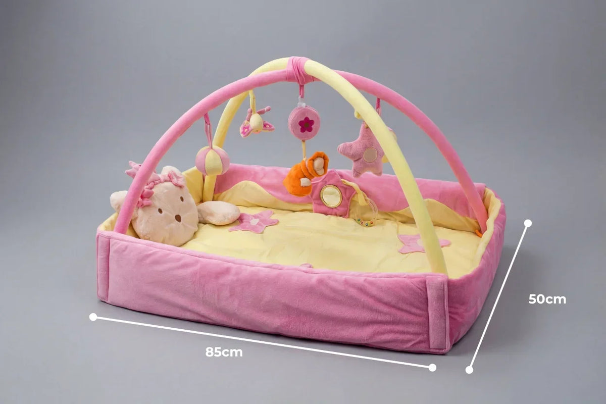 2-in-1 Rectangular Baby Play Mat — Sensory Arch Activity Gym