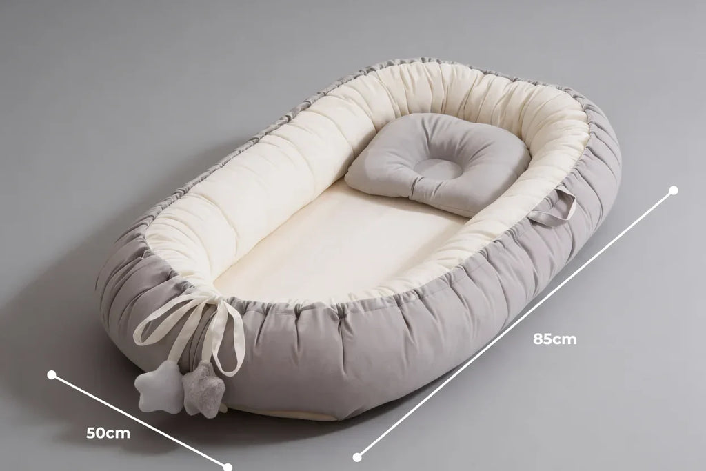 Babynest — Atmungsaktive Baumwolle & gepolsterte Seitenwände