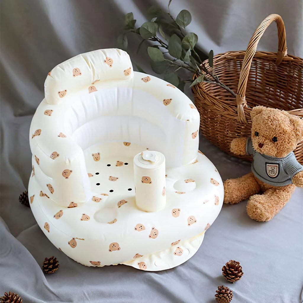 NovaNest Inflatable Baby Chair — Built-In Pump, Curved Backrest - Desfino