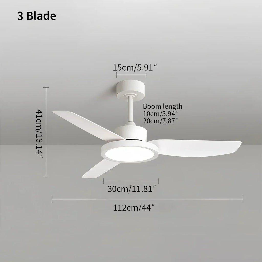 Modern White Ceiling Fans with Lights and Remote | Desfino