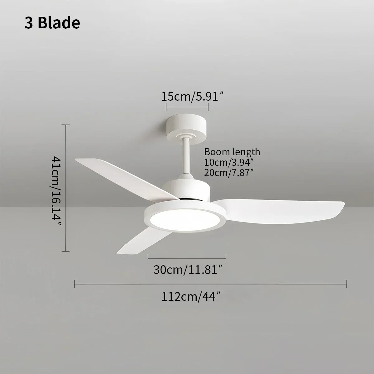 Modern White Ceiling Fans with Lights and Remote | Desfino