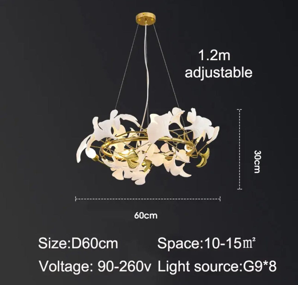 Lampadario in ceramica LumaPetal — Luce LED bianca calda e dimmerabile - Desfino