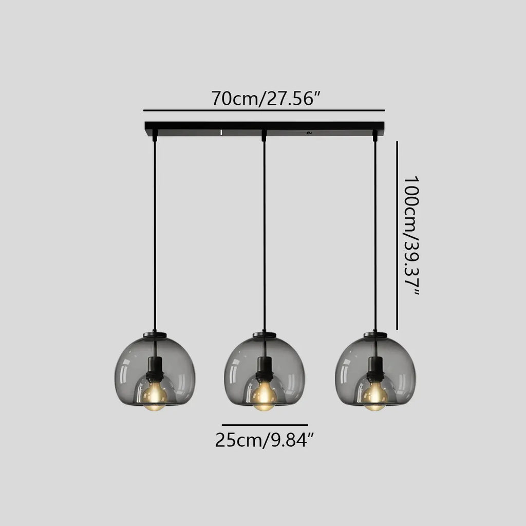 Smoky Grey Glass Pendant Light | Desfino