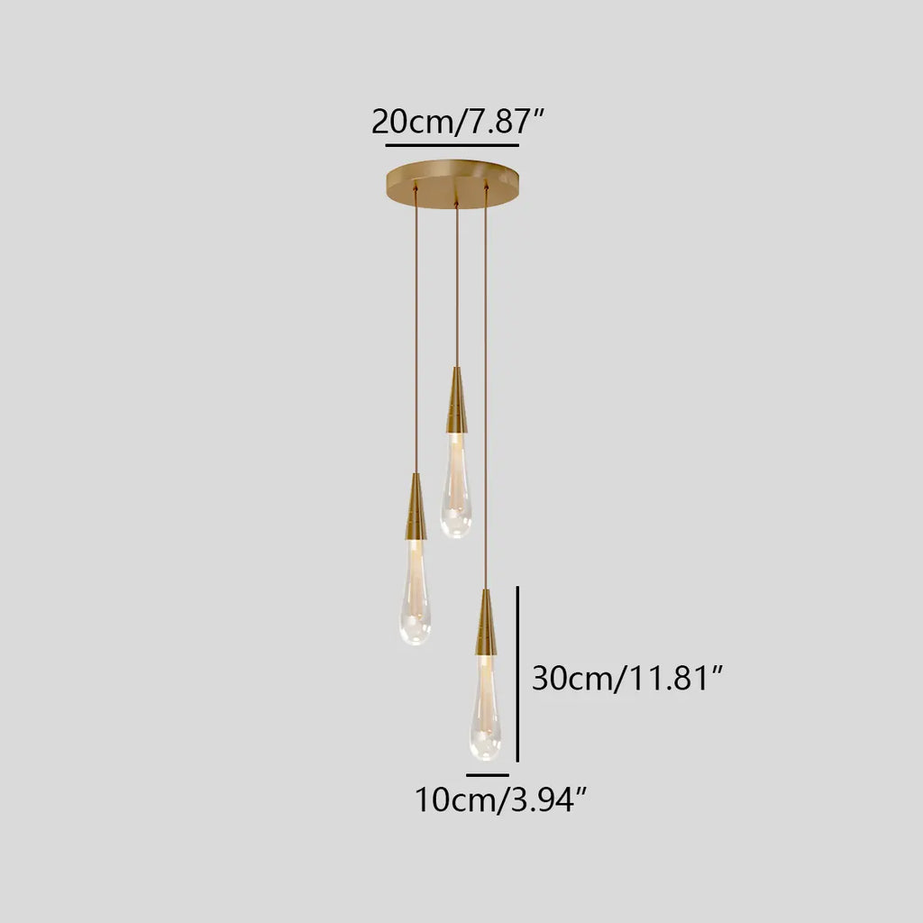Drop Crystal Chrome Pendant Light for Bedroom | Desfino