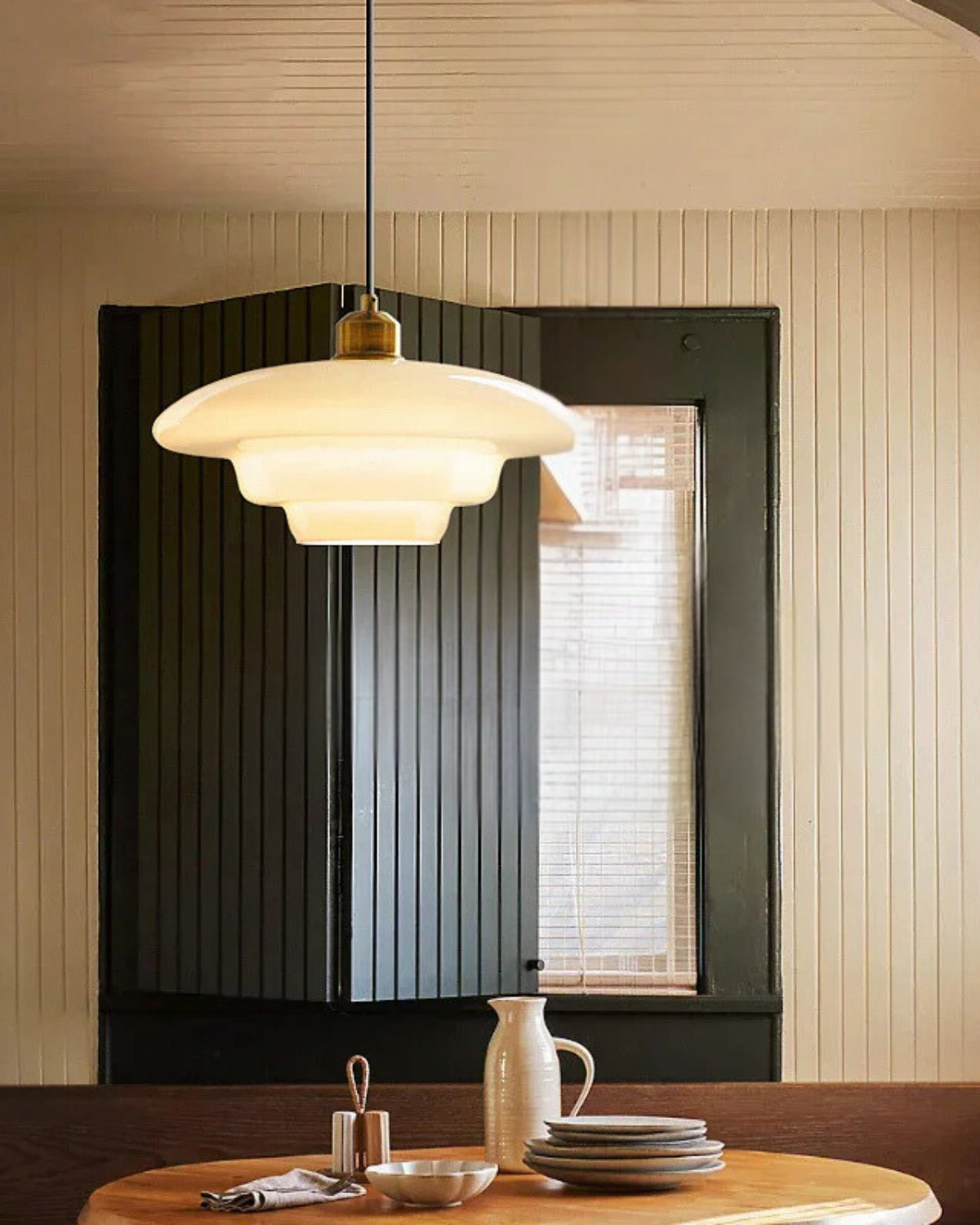 LyraCloud Suspension en verre opalin — douce lueur nuageuse - Desfino