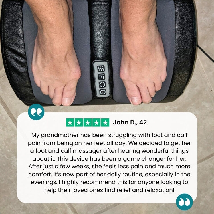 CircuRelief Dual Foot & Calf Massager — Deep Compression, Shiatsu - Desfino