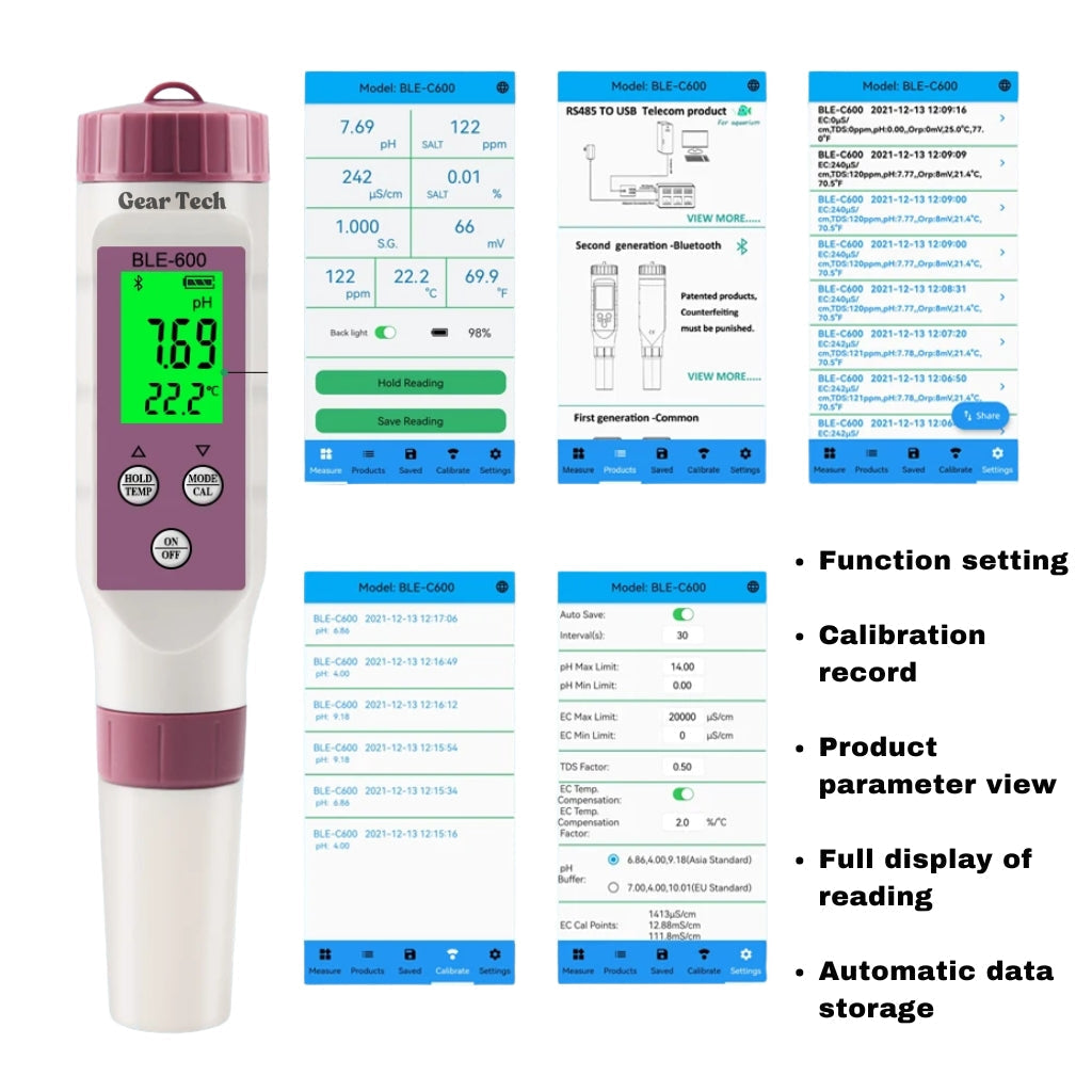 AquaSense 7-In-1 Digital Pool Tester — Compact pH & Chlorine Reader with App Connectivity