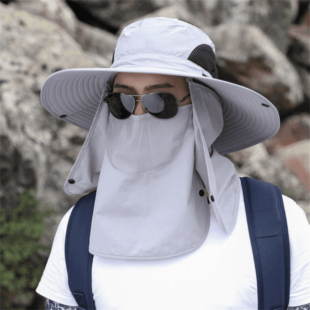 Sonnenhut mit breiter Krempe, 12 cm Krempenbreite - atmungsaktiver Sonnenschutz aus Mesh - Desfino
