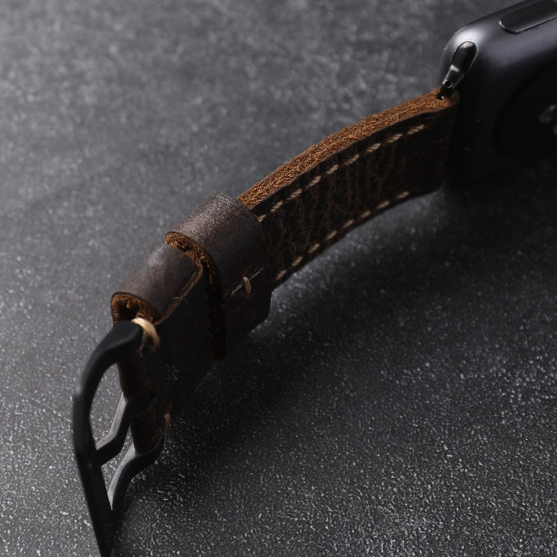 Apple-Watch-Armband — Vollnarben-Rindsleder, Edelstahlschnalle - Desfino