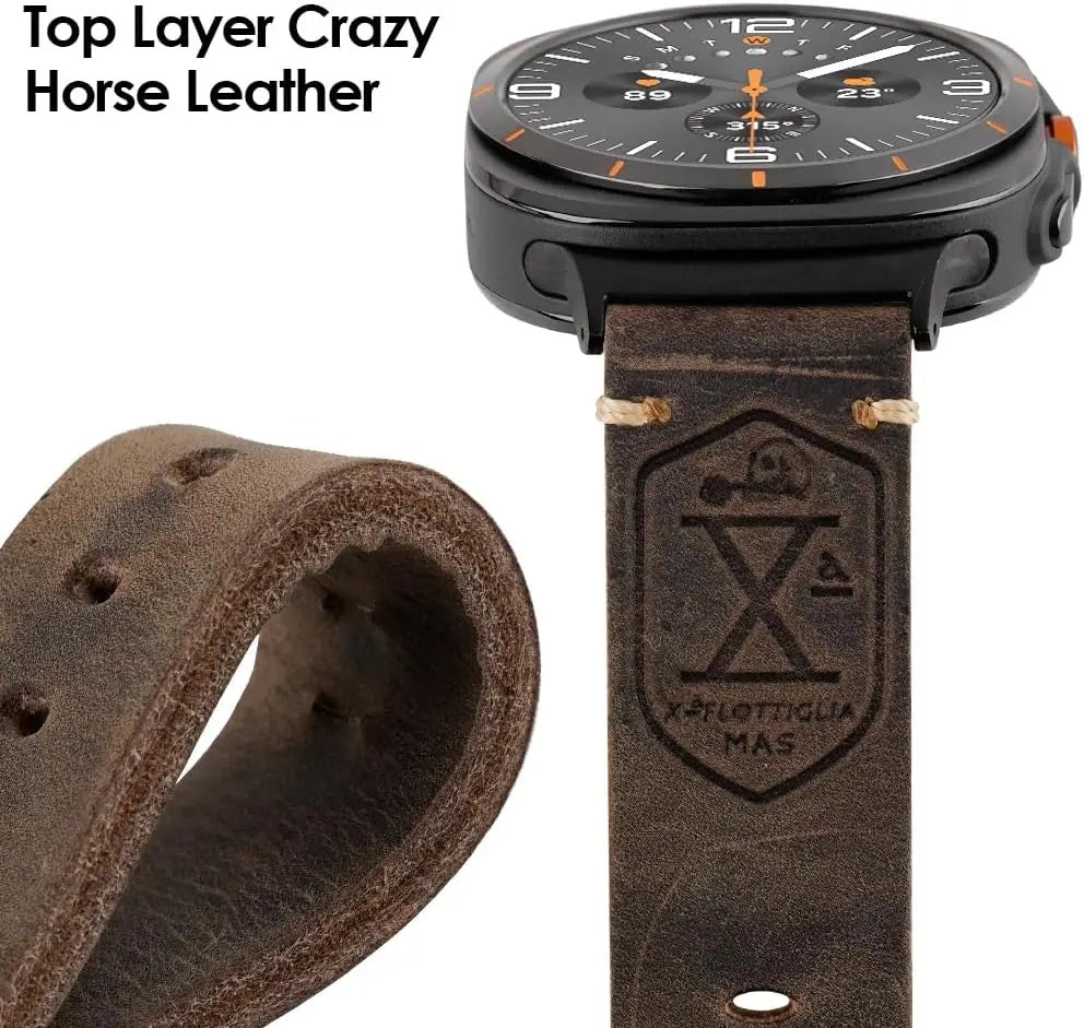 Bracelet vintage en cuir NovaLustre pour Samsung Watch Ultra - Desfino