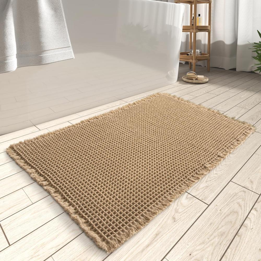 Covoraș de baie moale, cu două straturi și textură 3D tip fagure — Foarte absorbant - Desfino