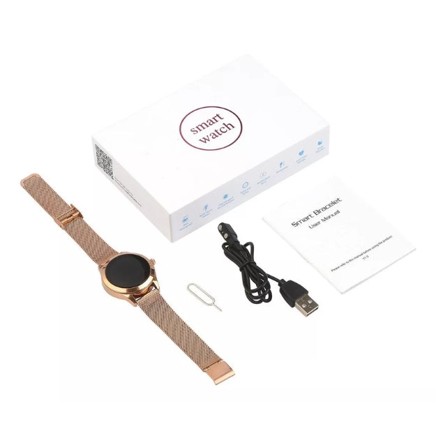 AstraNova Luxe Smartwatch für Damen — Funktionen zur Gesundheitsüberwachung, Kristall-Display