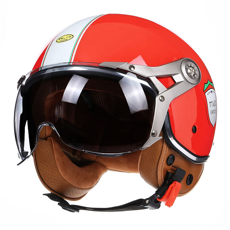 LyraJet Vintage Racer Helmet — Lightweight, Aerodynamic Bubble Visor - Desfino