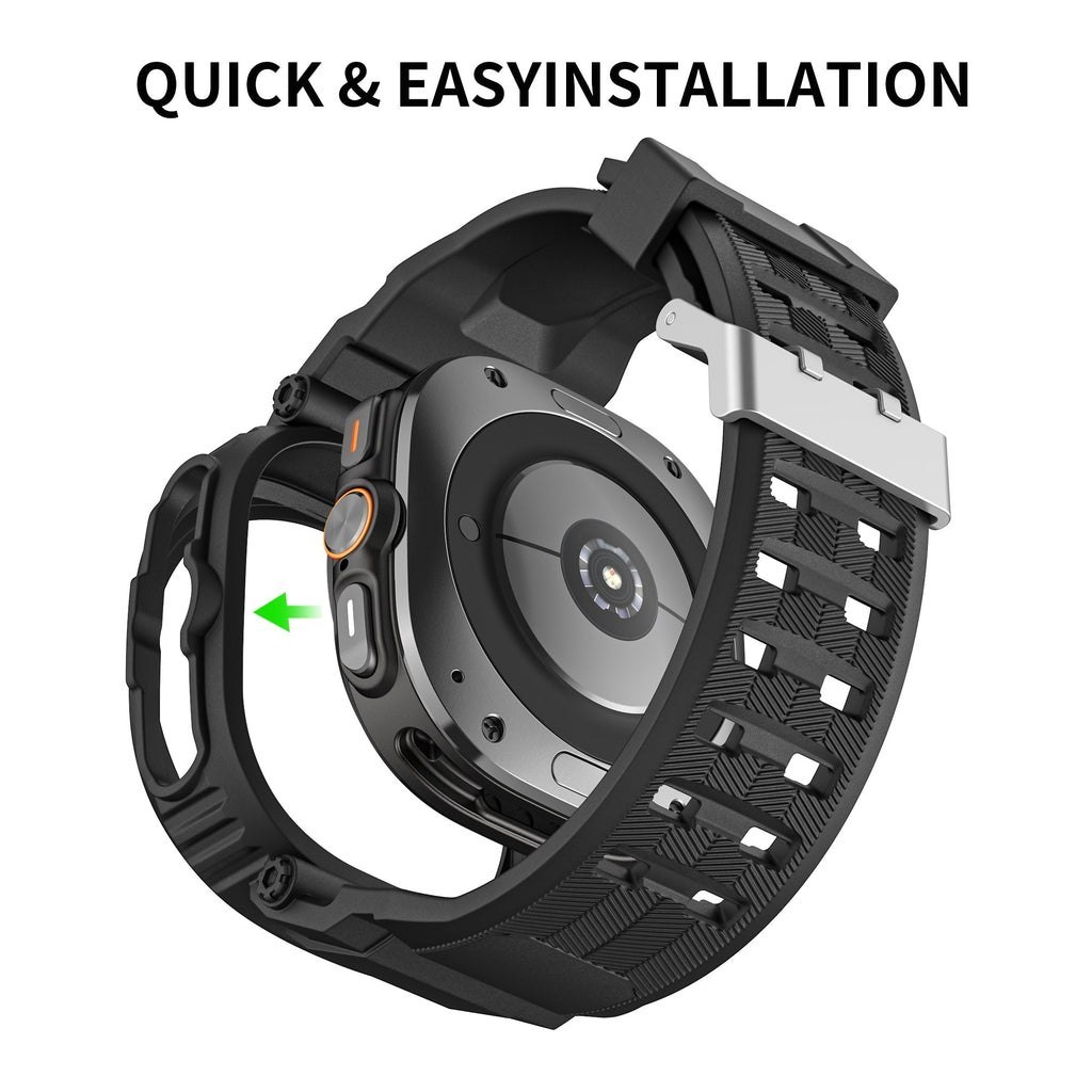 FlexTone Sport TPU -ranneke + napsautettava suojakuori, Samsung Galaxy Watch Ultra 47mm - Desfino