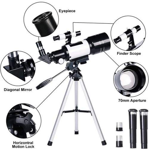 Moonwatcher 150x zoomos távcső, 70mm rekesznyílás, 300mm fókusztávolság, állvány - Desfino