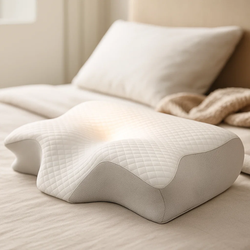 SomniEase Nackenkissen — 2-in-1 ergonomischer Memory-Schaum - Desfino
