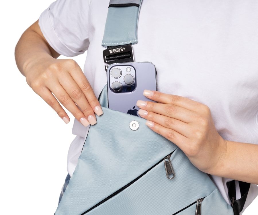 Slim Anti-Theft Travel Bag — Front Carry, Hidden Zippers, Storage - Desfino