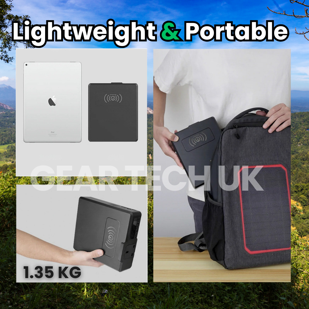 RoamVolt 200W solcelle-powerbank — kompakt og bærbar, 1.35 kg - Desfino