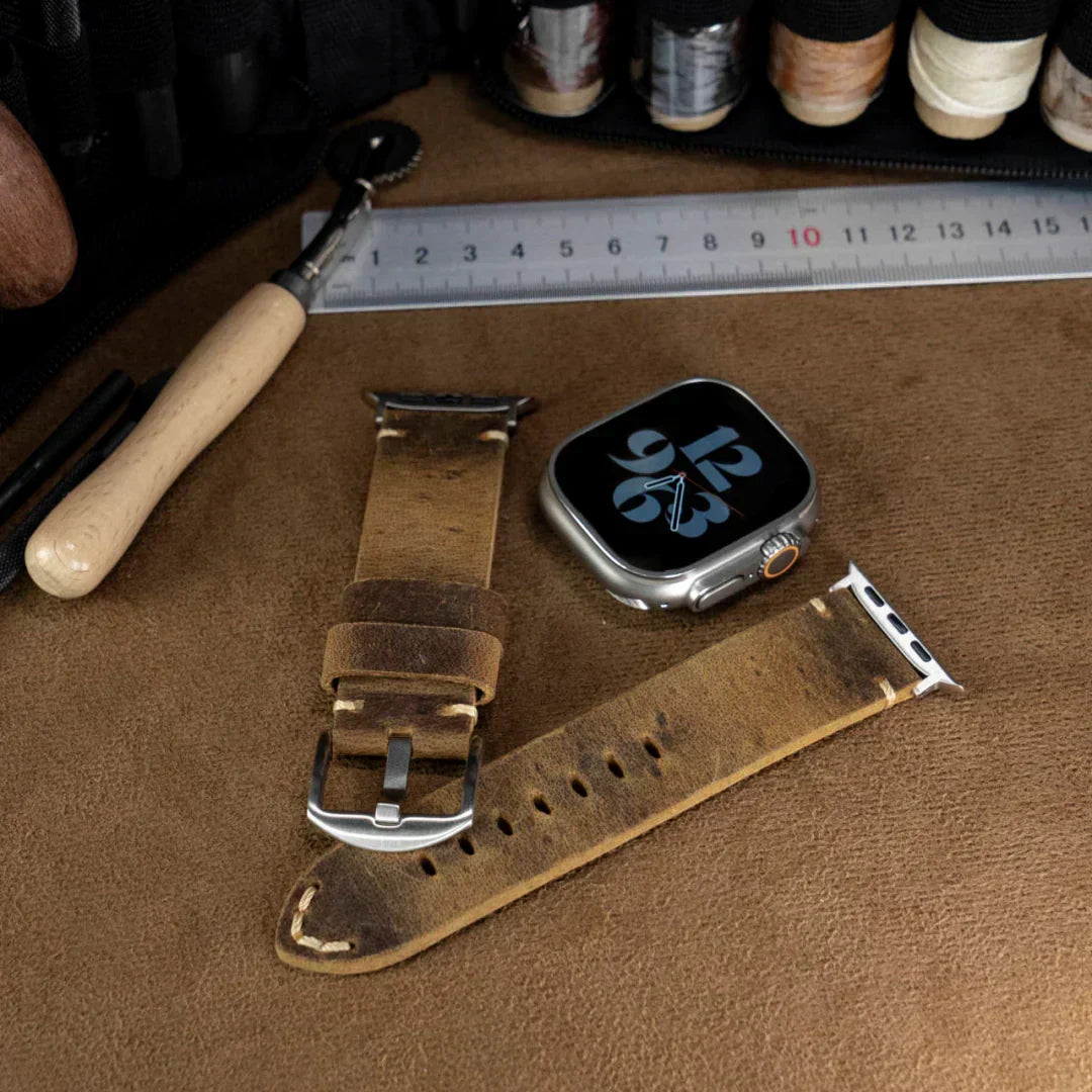 Marlo-læderrem til Apple Watch — bred og kraftig profil - Desfino