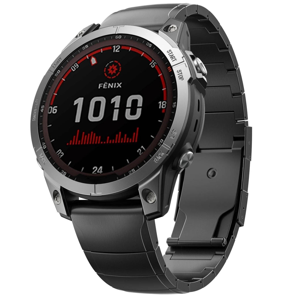 Kireya-titanrem for Garmin Fenix 8, 7X og 6XP — DLC-magnetlås - Desfino