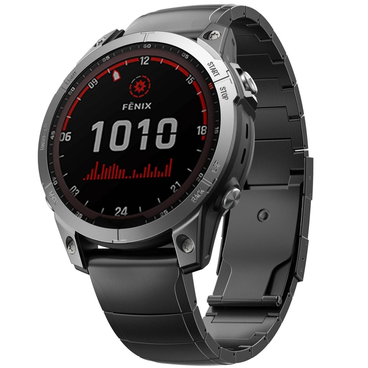 Kireya-titanrem for Garmin Fenix 8, 7X og 6XP — DLC-magnetlås - Desfino
