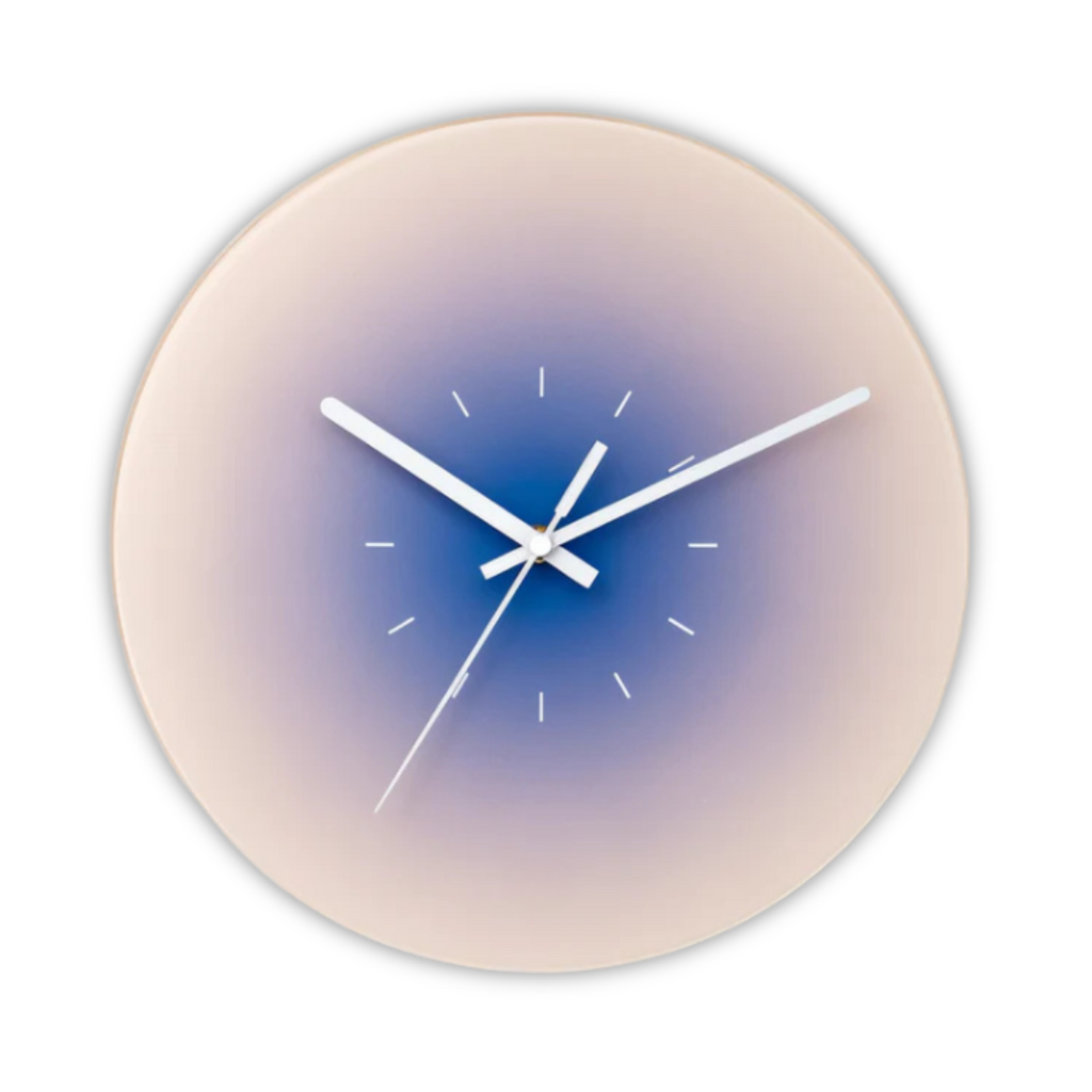 Ceas de perete din sticlă Lumeo Astra Sunset, 30 cm — Mecanism quartz silențios - Desfino