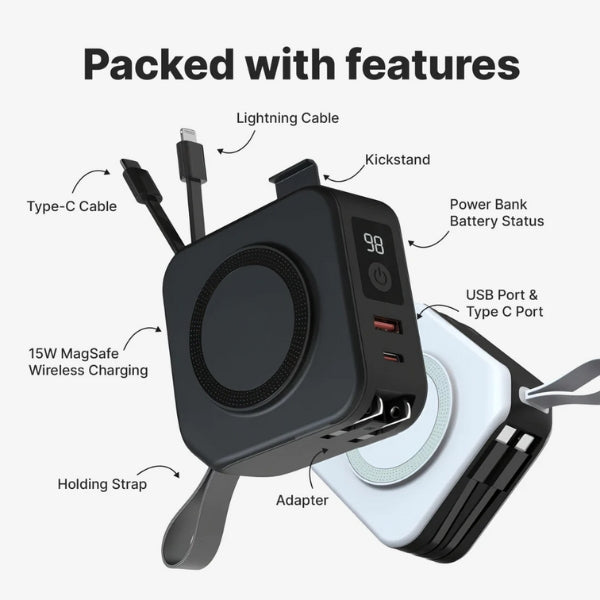 NomadPro 5-in-1-Wandladegerät — 10000mAh-Akku, kabellose Ladestation - Desfino