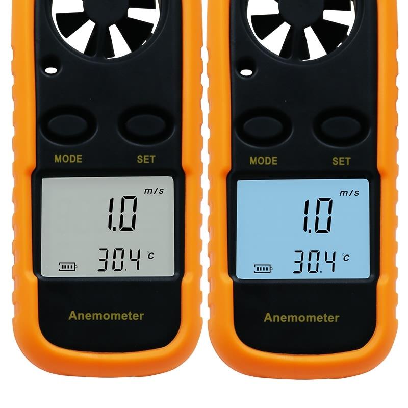 Anémomètre portable AeroSense — Appareil LCD mesurant la vitesse du vent et la température - Desfino