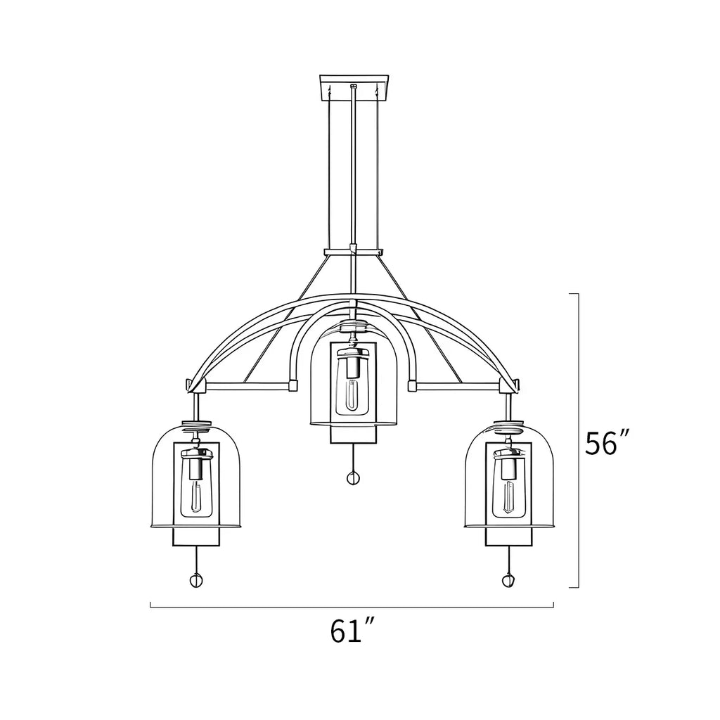 Bell Glass Chandelier for Living Room | Desfino