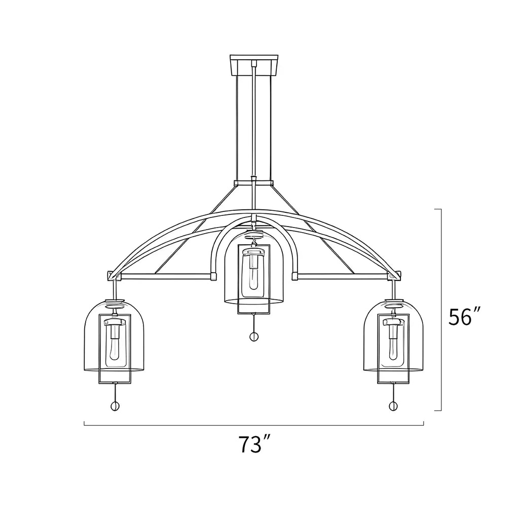 Bell Glass Chandelier for Living Room | Desfino