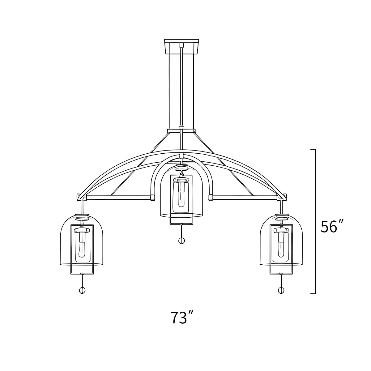 Bell Glass Chandelier for Living Room | Desfino
