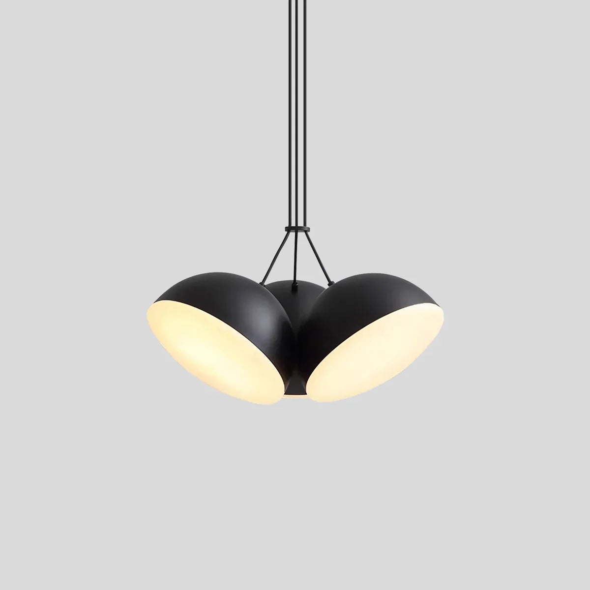 Nordische minimalistische schwarze halbrunde Pendelleuchte | Desfino