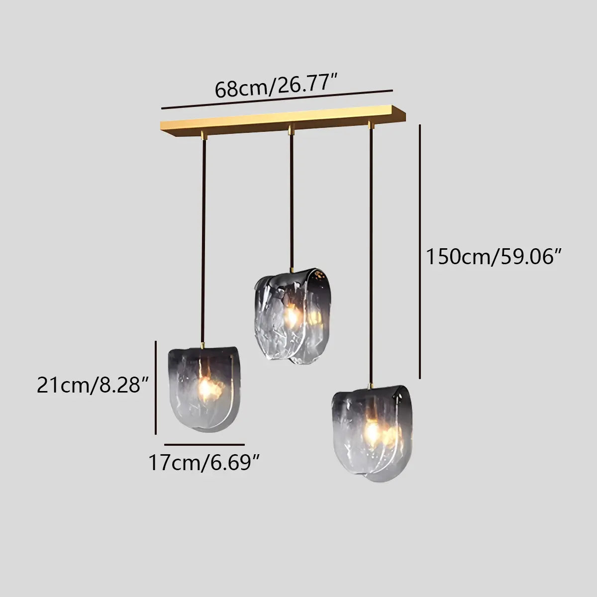 Modern Gradient Glass Pendant Light for Bedside | Desfino