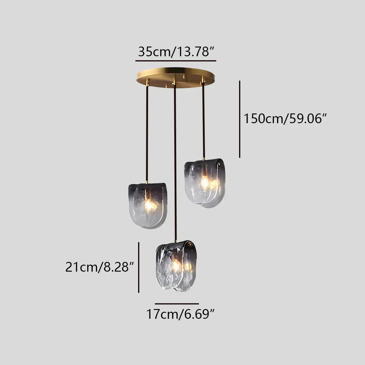 Modern Gradient Glass Pendant Light for Bedside | Desfino