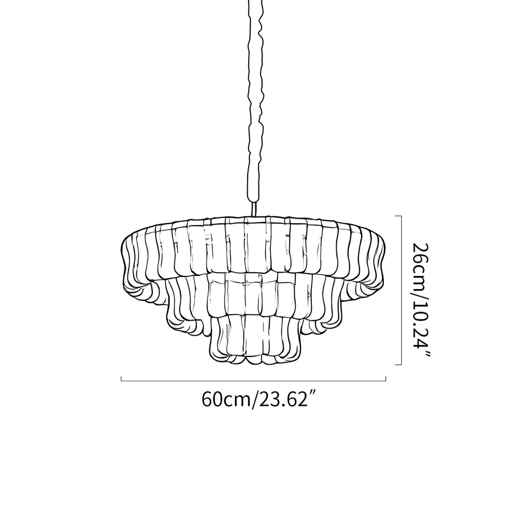 Luxuriöser mehrschichtiger Murano-Glaskronleuchter in Ringform | Desfino