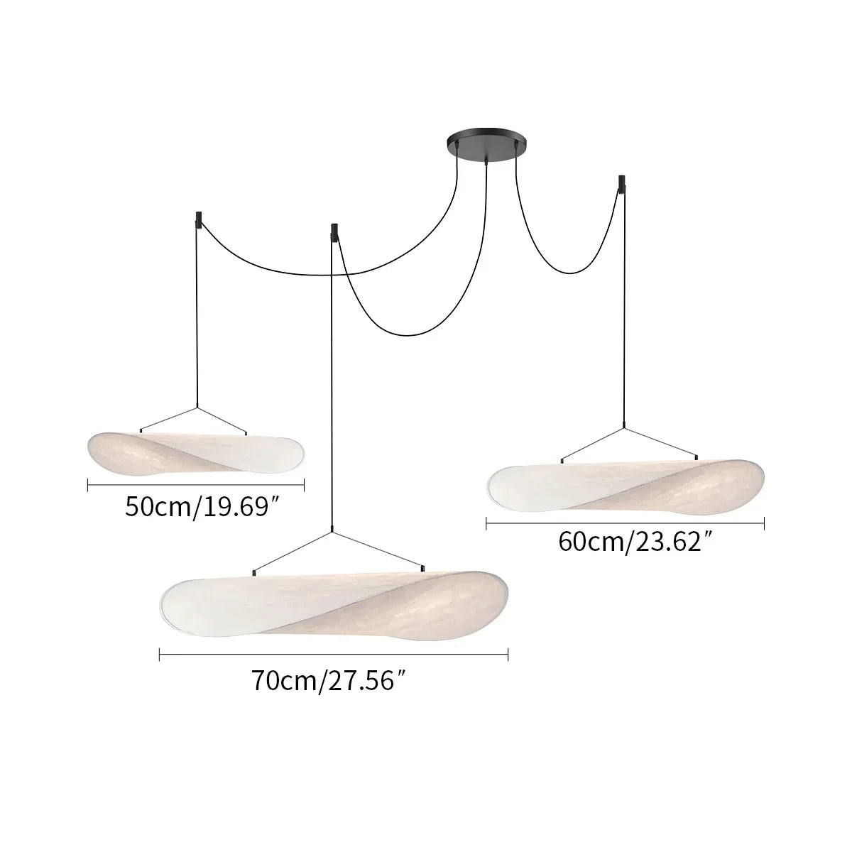 Zen Art Cloud Shape Silk Pendant Light for Living Room | Desfino