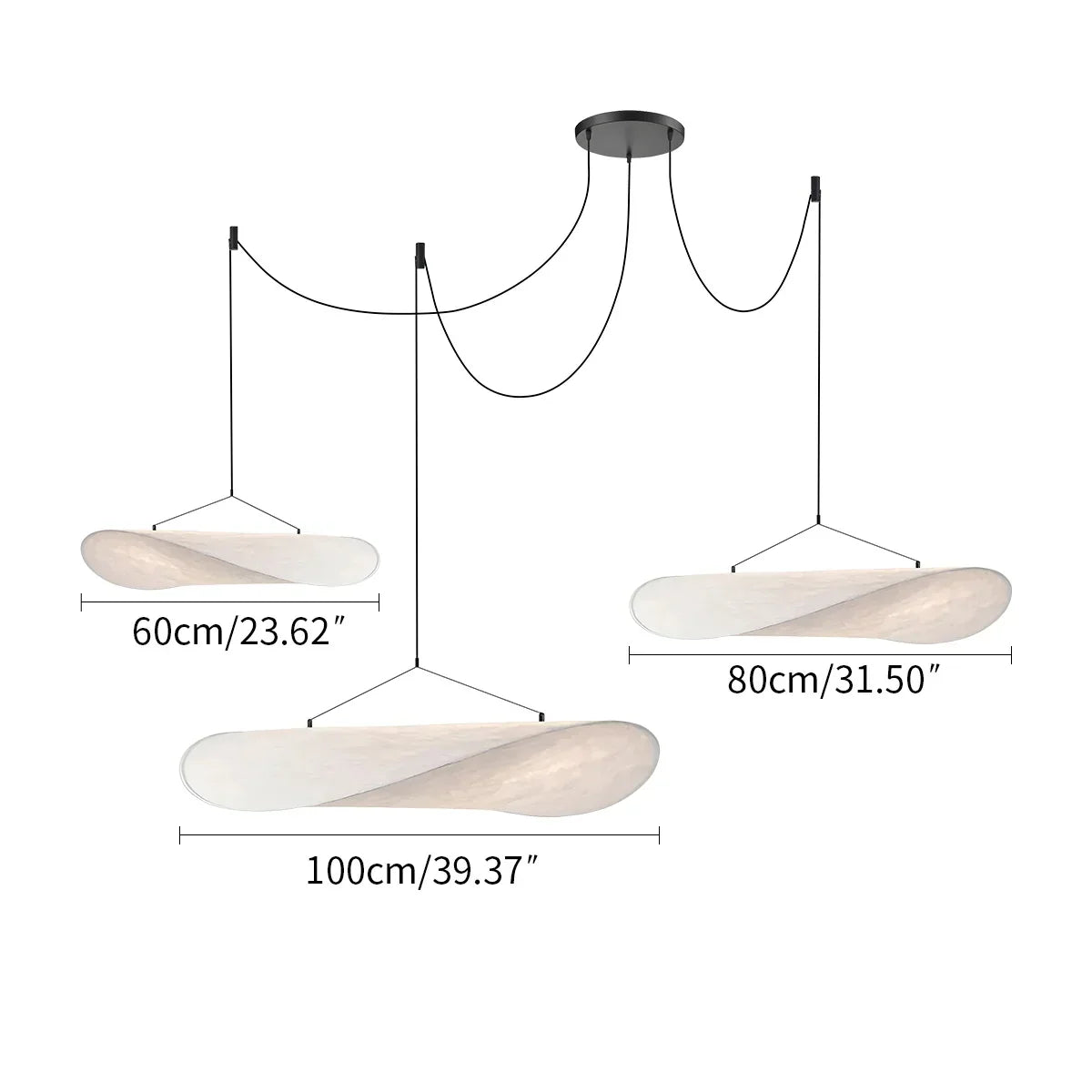 Zen Art Cloud Shape Silk Pendant Light for Living Room | Desfino