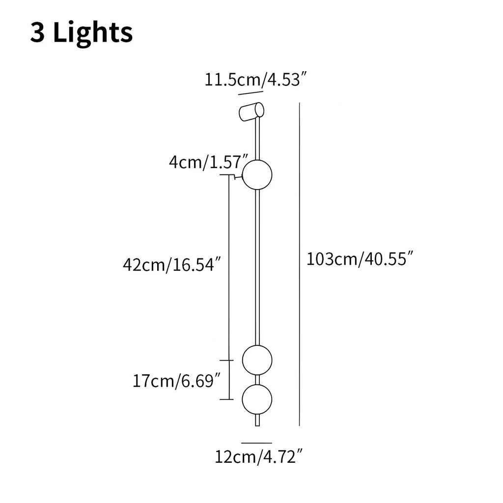 Vertical Balls Wall Lamp for Corridor | Desfino
