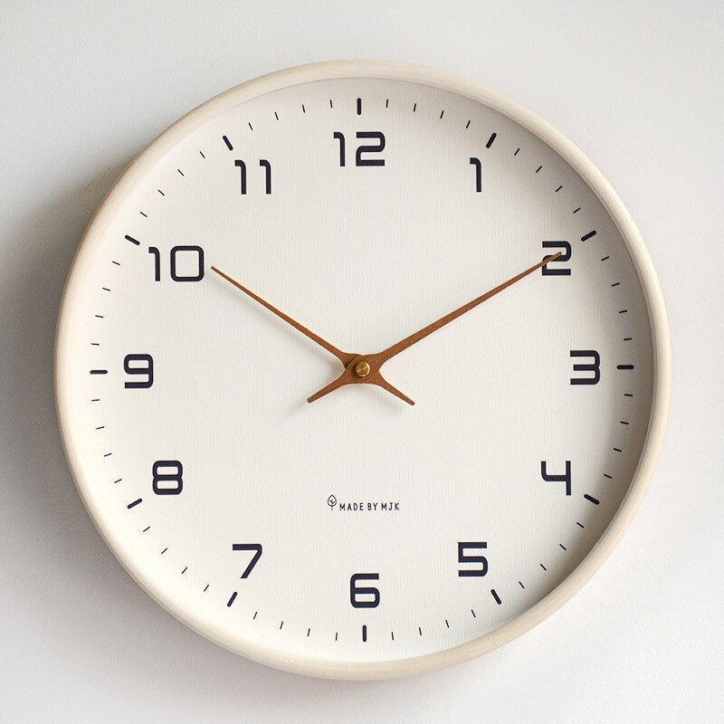 Scandinavian Solid Wood Wall Clock — Square Minimalist Design, 25 × 25 cm or 30 × 30 cm - Desfino