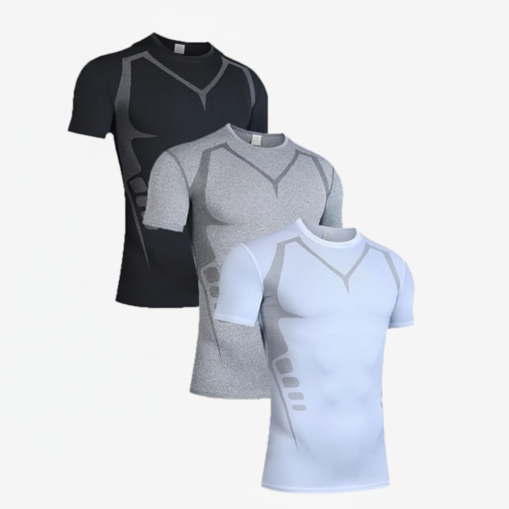 Ionsk T-shirt med korte ærmer til mænd – skarp pasform - Desfino